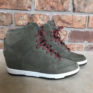 Nike Wedge Sneakers- Olive Green (7.5)